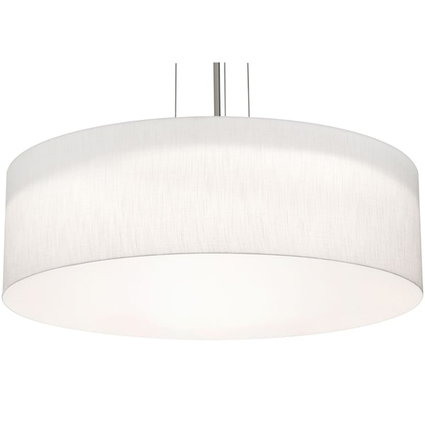 Afx Anton 30in. LED Pendant, Satin Nickel Finish, Linen White Shade ANP3044L5AJUDSN-LW - main